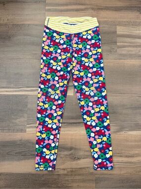 Hanna Andersson Girls' Vibrant Floral Knit Active Leggings Size 150 // 12
